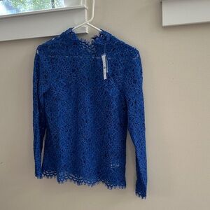 J. Crew NWT Blue Lace Long Sleeve Top